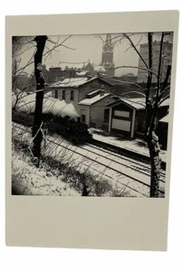 Steam Engine Menilmontant Railway Station Vintage Postcard Blank - Picture 1 of 4