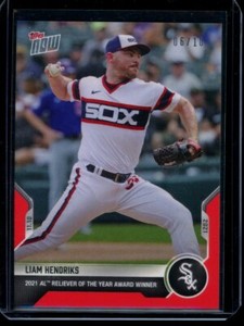 2021 Topps Now #OS-24 Liam Hendriks Red Parallel Card #d /10 Off Season