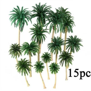 15PCS Plastic Coconut Palm Tree Model Rain Forest Landscape Beach Scenery# - Picture 1 of 8