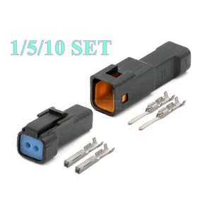 BLACK 2 Pin/Way JST JWPF Waterproof Connector Plug Socket Kit 02T/02R-JWPF-VSLE - Picture 1 of 3