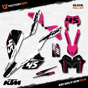 White & Pink Slick Graphics Kit fits KTM 13-16 EXC EXC/F XCW 125 250 300 450 - Picture 1 of 5