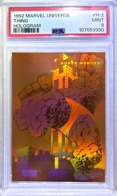 1992 Marvel Universe Thing Hologram #H-2 PSA 9 MINT - Image 1 of 2