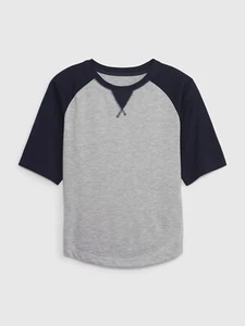 NEW $25 GAP Kids Boys Heather Gray & Navy Blue Raglan Top Shirt Size 6 YRS - Picture 1 of 1