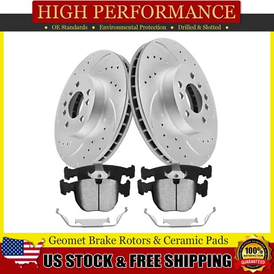Front Disc Brake Rotors Ceramic Pads for 2000-2002 2003 2004 2005 2006 BMW X5 Foto 1 de 4