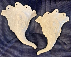 Juego De 2 Bolsillos De Pared De Colección Wedgwood Williamsburg Cornucopia Par Inglaterra - Imagen 1 de 7