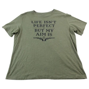 5.11 Tactical Tee Shirt Mens XL Green Life Isn't Perfect But My Aim Is Pullover - Picture 1 of 9