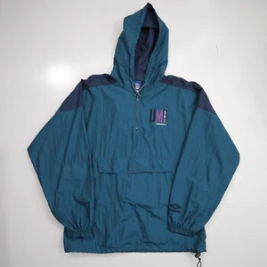 Vintage 90s Umbro Windbreaker Track Jacket Full Zip Green Large Soccer Y2K - Picture 1 of 20