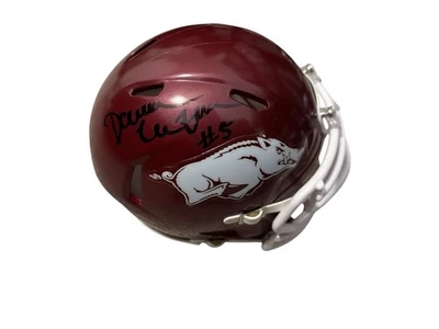 DARREN MCFADDEN ARKANSAS RAZORBACKS SIGNED AUTOGRAPH MINI HELMET w/ PROOF - Image 1 of 4