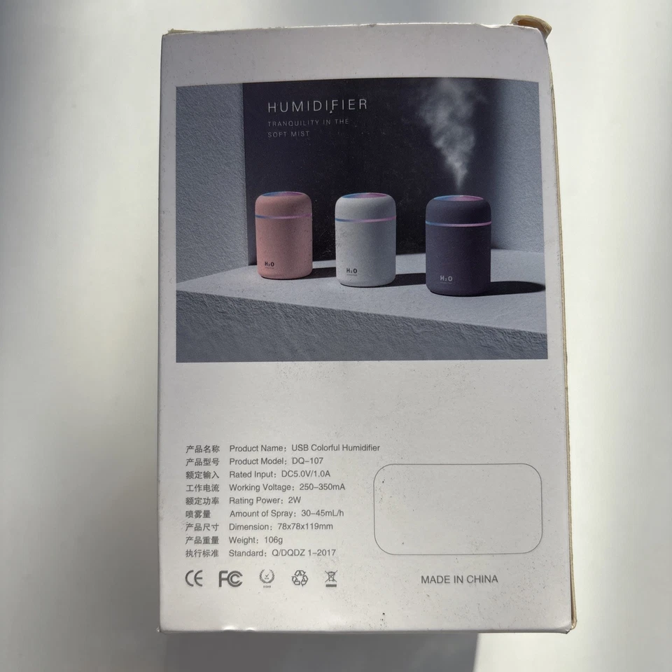 Portable USB Mini Humidifier with Colorful Light - 300ml, Perfect for Travel - Image 1 of 4