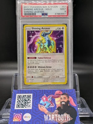 2017 POKEMON SUN & MOON SHINING LEGENDS 57/73 SHINING ARCEUS- PSA 9 - Image 1 of 2