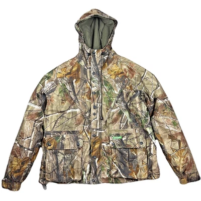 Vintage Remington Realtree Hardwoods Camo Hunting Jacket Heavyweight Hooded XL - Image 1 of 4