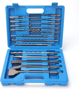 Rotary Hammer Drill Bits Set, 17 Pcs SDS Plus Carbide-Tipped Masonry Drill Bi... - Picture 1 of 9