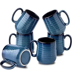 Hasense Kaffeetassen 6er Set, 12 Oz Kaffeetassen Set mit Griff, Keramik Tee - Bild 1 von 5