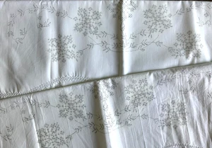 NEW Vintage Vogart STAMPED To EMBROIDER Cross Stitch Pillowcase Set 50/50 NOS - Picture 1 of 5