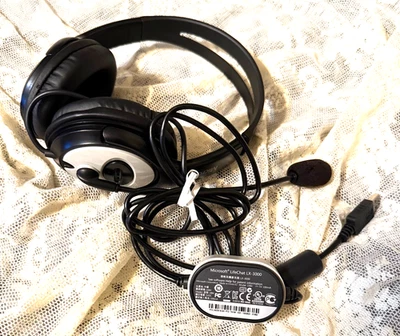 Microsoft LifeChat LX-3000 USB Gaming / Chat Headphones Headset Tested Clean - Image 1 of 2