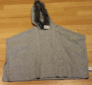 Girl's Grey Hooded Pancho, Size XXL, Gap Kids - Picture 1 of 5