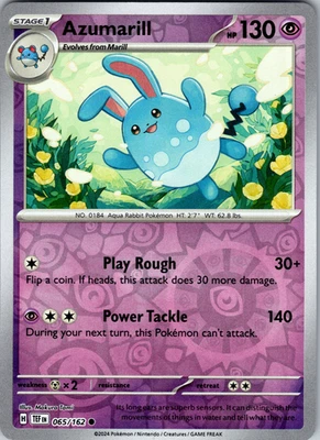 Azumarill Reverse Holo 065/162 SV05: Temporal Forces Common - NM - Image 1 of 2