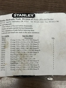 Kit de juntas de herramientas hidráulicas Stanley BR67 04596 OEM junta tórica varilla sellos limpiaparabrisas - Imagen 1 de 4