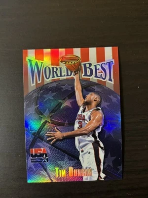 Tim Duncan 1999-00 Bowman's Best World's Best Refractor #WB6 San Antonio Spurs Foto 1 de 2