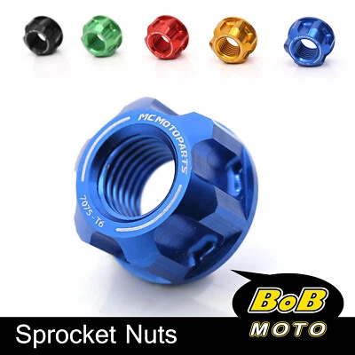 CNC M10 Rear Sprocket Nuts Fit Suzuki GSX-R 750 1000 600 TL1000 SV650 GSX-S750 - Image 1 of 4