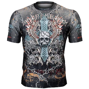 BTOPERFORM [FR-306] Full print Crew neck graphic T-shirt Training Sport Gym MMA - Picture 1 of 7