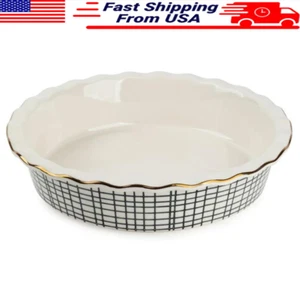 9In Stoneware Pie Dish Baking Serving Oven/Microwave/Dishwasher/Freezer Safe New - Picture 1 of 5