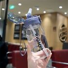 Klar Plastik Tragbar Sport Wasser flasche Trinkbecher Ausgelst Stroh flasche