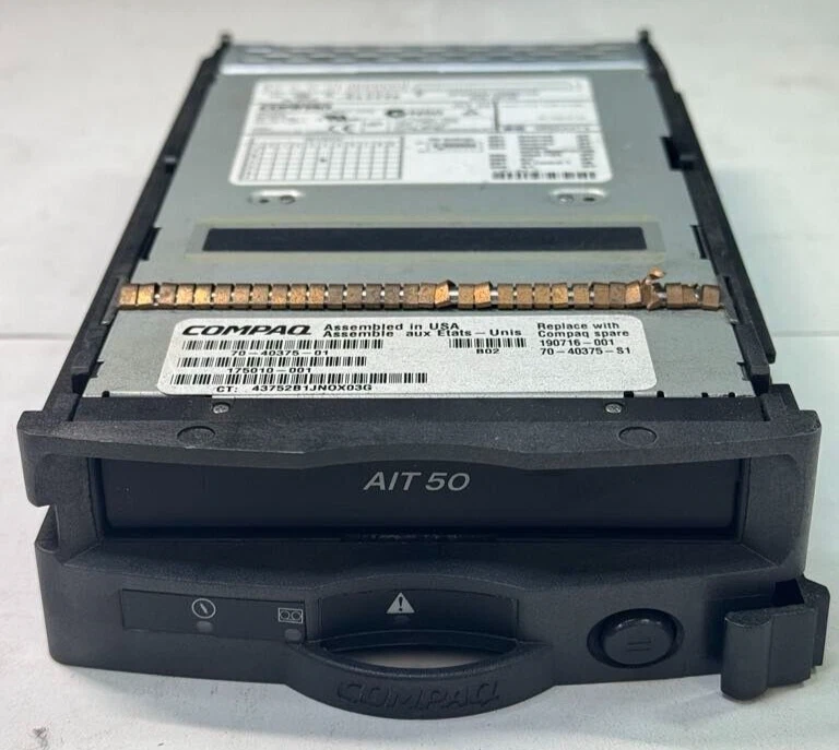HP Compaq 70-40375-01 70-40375-S1 AIT50 EOD005 Advanced Intelligent Tape - Image 1 of 4