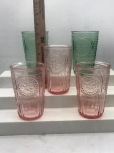 5er Set Bormioli Rocco Romantic Collection Gläser Pastell Rosa und Grün - Bild 1 von 3
