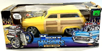 Muscle Machines 50 Ford Woody 1:18 Scale Die Cast 10 Inches Long - Image 1 of 4