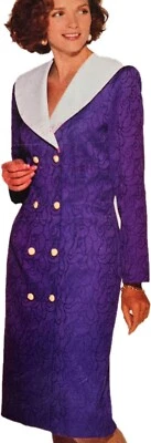 1980s Sailor Collar Double Breasted Pencil Dress Butterick 5296 Sewing Pattern  - Image 1 of 3