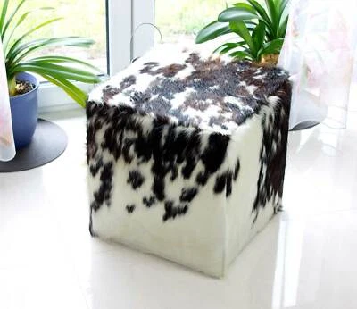 Designer Sitzwürfel Hocker aus echtem Kuhfell in verschiedenen Ausführungen - Bild 1 von 3