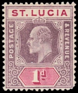 ST. LUCIA 44 (SG59) - King Edward VII "1902 Violet and Carmine Rose" (pb75154) - Picture 1 of 1
