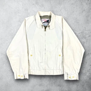Vintage 70s Campus Outerwear Windbreaker Jacket Cream Size 40 USA Made Talon - Picture 1 of 6