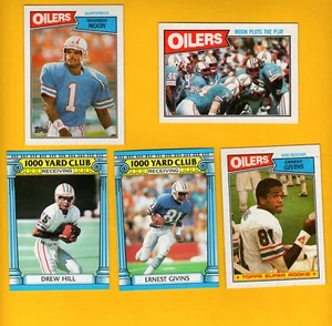 1987 Houston Oilers Set WARREN MOON MIKE ROZIER ERNEST GIVINS DREW HILL BAKER - Imagen 1 de 1