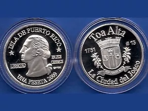 PESETA TOA ALTA 2009 PUERTO RICO BORICUA QUARTO 1/100 Argento ED LIMITATA - Foto 1 di 3