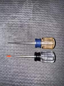 (2) Craftsman USA 41028 Scratch Awl Pick Rare Blue Double Line Logo & Black End - Picture 1 of 5