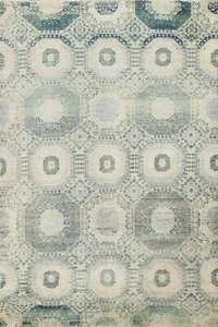 Vegetable Dye Geometric Oriental Area Rug Hand-knotted Transitional 5x7 - Picture 1 of 12