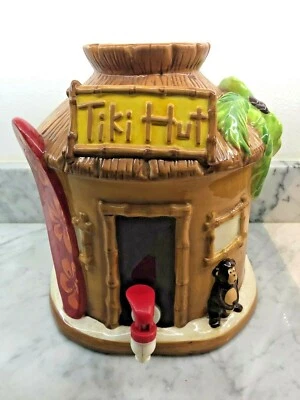 Tiki Hut Ceramic Beverage Dispenser Target Home Monkey Surf Beach Cocktail Surf - Image 1 of 4