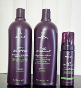 AVEDA INVATI ULTRA Advanced Exfol. Shampoo RICH & Conditioner 33.8oz+Foam 5oz - Picture 1 of 1