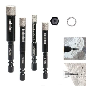 6mm-12mm Diamond Dry Core Drill Bit Welded Saw 1/4'' Hex Shank For Tile Marble - Picture 1 of 18
