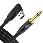 Usb Guitar Cable 10 Ft, Premium Usb To 1/4 Inch Cord With Gold Plated 6.35Mm T