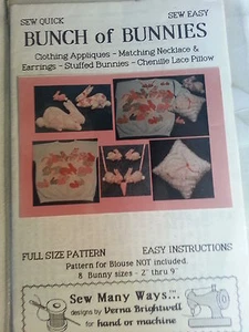 Bunch of Bunnies by Sew Many Ways Pattern / Clothing Applique & More - Picture 1 of 3