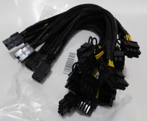6 Pack 6 Pin to Dual PCIe 8 Pin (6+2) PCI Express Y Splitter Cable Brand NEW - Picture 1 of 3