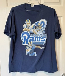 Los Angeles Rams Short Sleeve Shirt Mens XL Navy Blue 100% Cotton - NFL - Picture 1 of 7