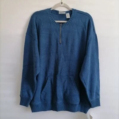 Suéter Liz Claiborne Para Hombre Azul 1/4 Cremallera Talla L Nuevo Con Etiqueta Foto 1 de 4