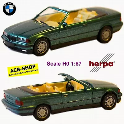 BMW 3er Cabrio 325i E36/2C 1993-99 Verde Metallico 1:87 Herpa 031387 - Immagine 1 di 4