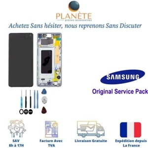 Original Ecran LCD Complet Vert Sur Châssis Pour Samsung Galaxy S10 G973F - Photo 1 sur 1