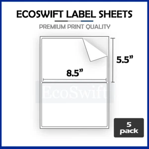 (10) 8,5 x 5,5 XL EcoSwift Versand halber Bogen selbstklebende eBay PayPal Etiketten - Bild 1 von 6