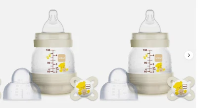 Lot of 2 MAM Easy Start Anti-Colic 4.5-Ounce Bottle W/ Pacifier Set Teddy Bear - Image 1 of 4